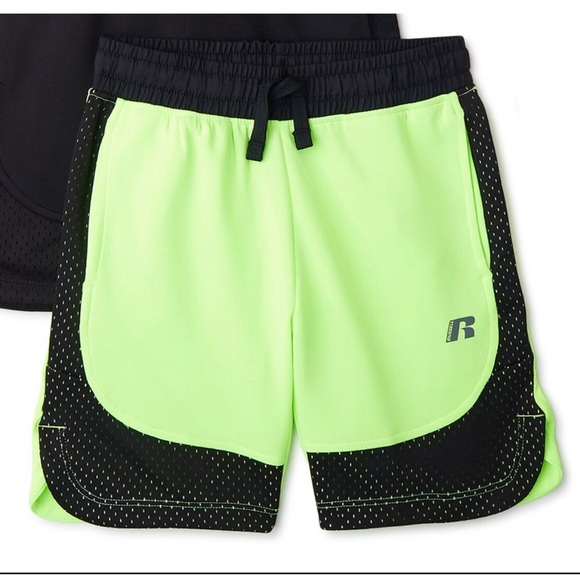 Boys’ Green & Black reflective mesh Pull-On Active athletic Shorts size‎ 10-12 L - Picture 6 of 8